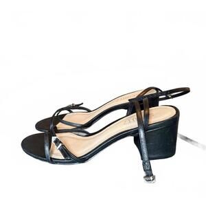 Schutz Black Strappy Block Heel Sandals, size 7.5